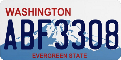 WA license plate ABF3308