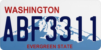 WA license plate ABF3311