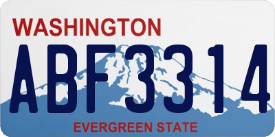 WA license plate ABF3314