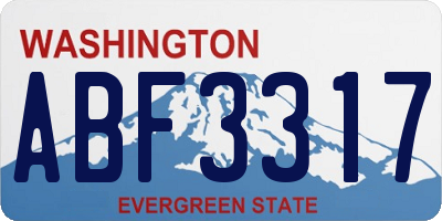 WA license plate ABF3317