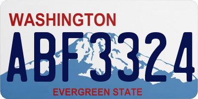 WA license plate ABF3324