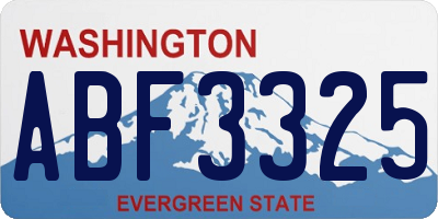 WA license plate ABF3325