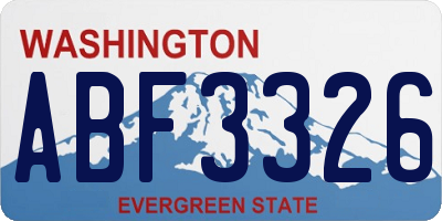 WA license plate ABF3326