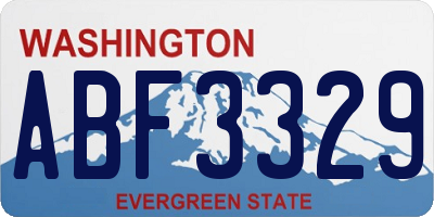 WA license plate ABF3329