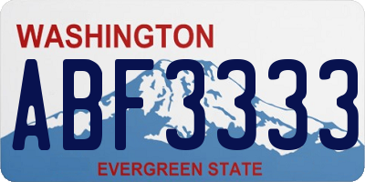 WA license plate ABF3333