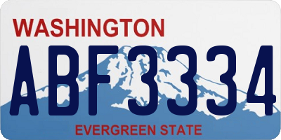 WA license plate ABF3334