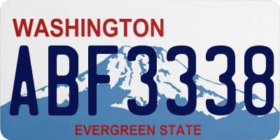 WA license plate ABF3338