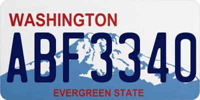WA license plate ABF3340