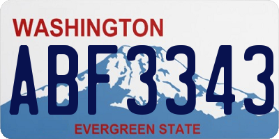 WA license plate ABF3343