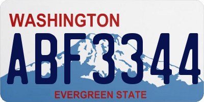 WA license plate ABF3344