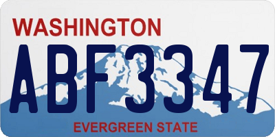 WA license plate ABF3347