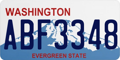 WA license plate ABF3348
