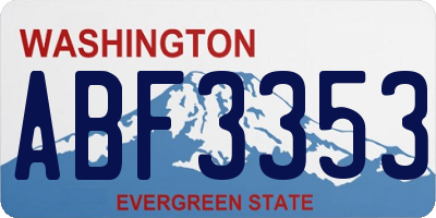 WA license plate ABF3353