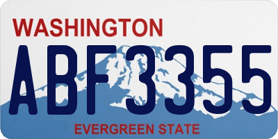 WA license plate ABF3355