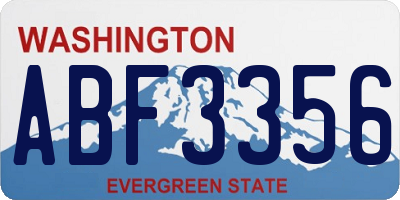 WA license plate ABF3356