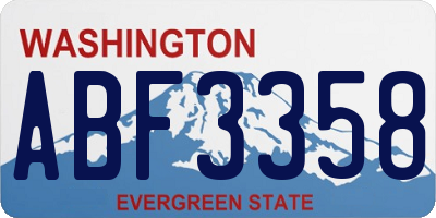 WA license plate ABF3358