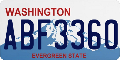 WA license plate ABF3360