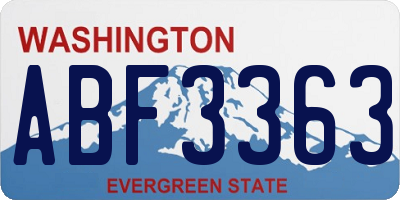 WA license plate ABF3363