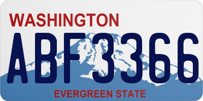 WA license plate ABF3366