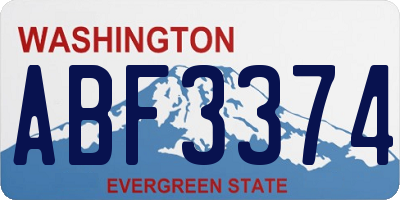 WA license plate ABF3374