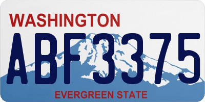 WA license plate ABF3375