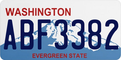 WA license plate ABF3382