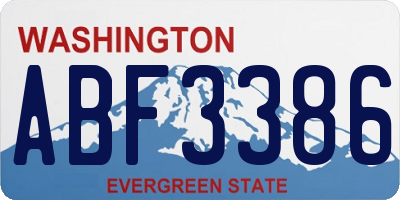 WA license plate ABF3386