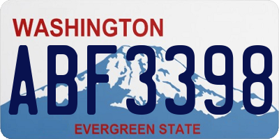 WA license plate ABF3398
