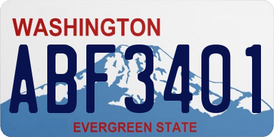 WA license plate ABF3401