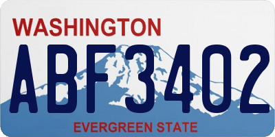 WA license plate ABF3402