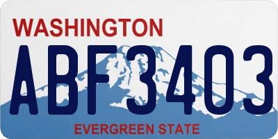 WA license plate ABF3403