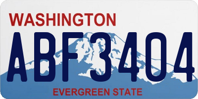 WA license plate ABF3404