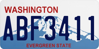 WA license plate ABF3411