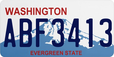 WA license plate ABF3413
