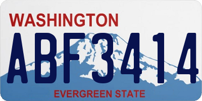 WA license plate ABF3414