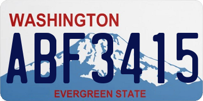 WA license plate ABF3415