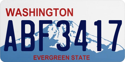 WA license plate ABF3417