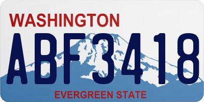 WA license plate ABF3418