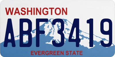 WA license plate ABF3419