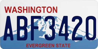 WA license plate ABF3420