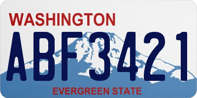 WA license plate ABF3421
