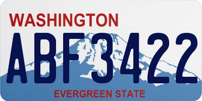 WA license plate ABF3422