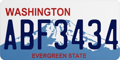 WA license plate ABF3434