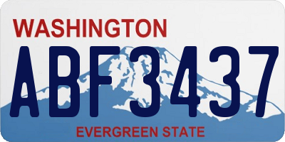 WA license plate ABF3437