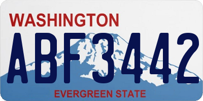 WA license plate ABF3442
