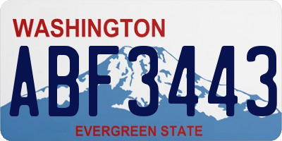 WA license plate ABF3443