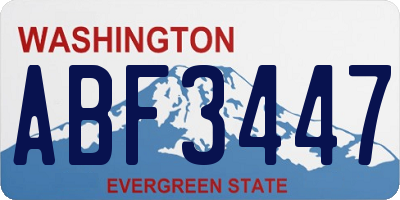 WA license plate ABF3447
