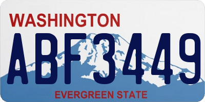 WA license plate ABF3449