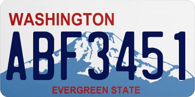 WA license plate ABF3451