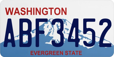 WA license plate ABF3452